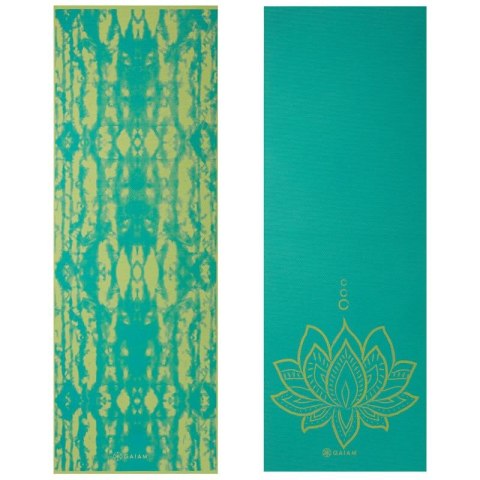 Mata do Jogi dwustronna GAIAM Turquoise Lotus 6 MM 62344 N/A