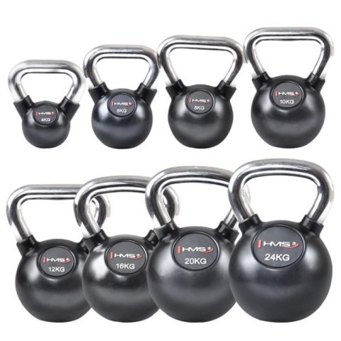 Kettlebell żeliwny uchwyt chrom ogumowany HMS KGC24 N/A