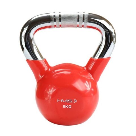 Kettlebell żeliwny uchwyt chrom radełkowany HMS KTC06 RED N/A