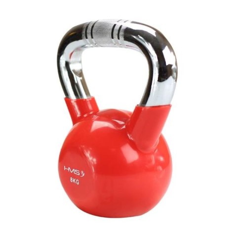 Kettlebell żeliwny uchwyt chrom radełkowany HMS KTC06 RED N/A