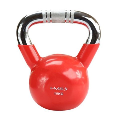 Kettlebell żeliwny uchwyt chrom radełkowany HMS KTC06 RED N/A