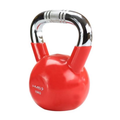 Kettlebell żeliwny uchwyt chrom radełkowany HMS KTC08 RED N/A