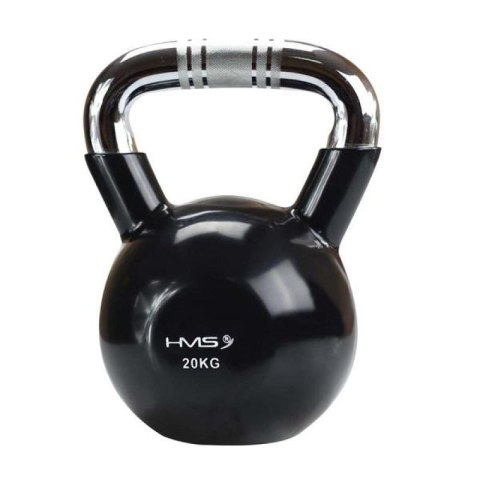 Kettlebell żeliwny uchwyt chrom radełkowany HMS KTC20 BLACK N/A