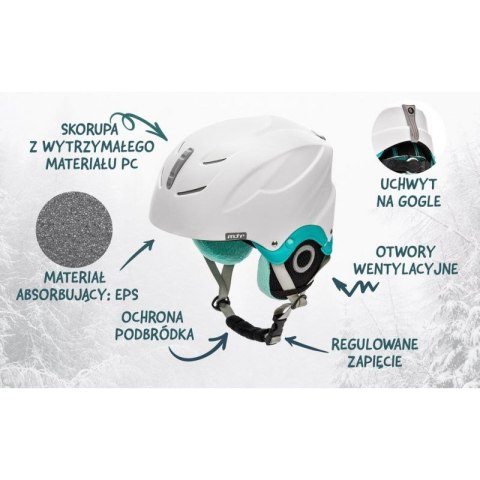 Kask narciarski Meteor Lumi biały/miętowy 24858-24860 uniw